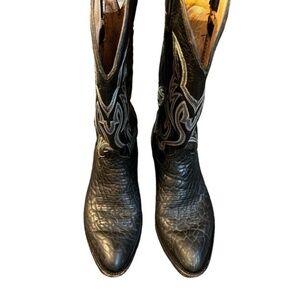 Cowtown Cowboy Boots Men's Black‎ Size 10.5 Vintage